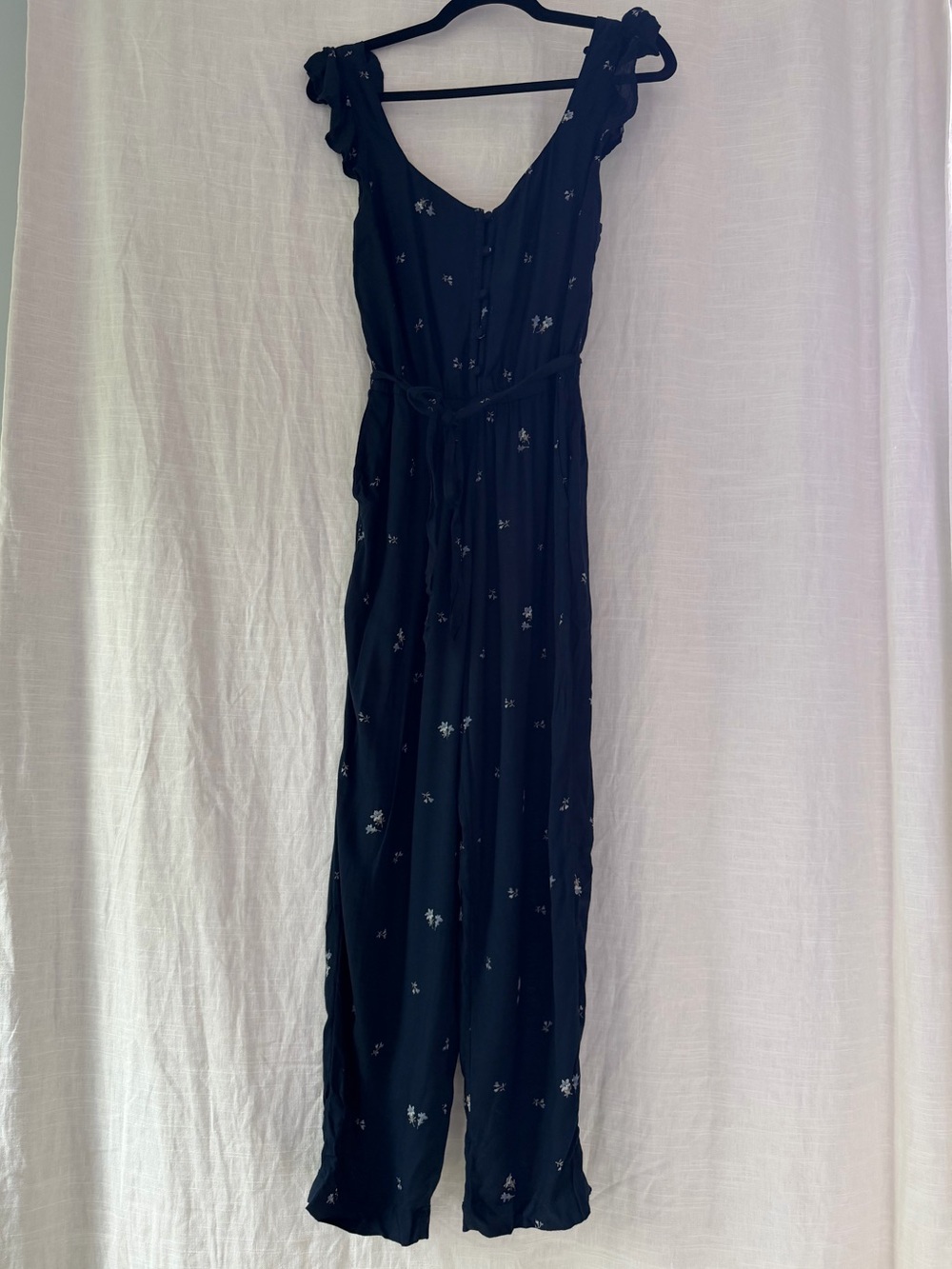 Abercrombie & Fitch Jumpsuit Floral Navy Blue Size Small